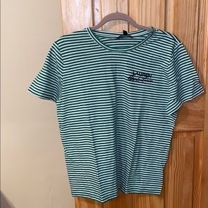 Brand new never worn green and white stripes